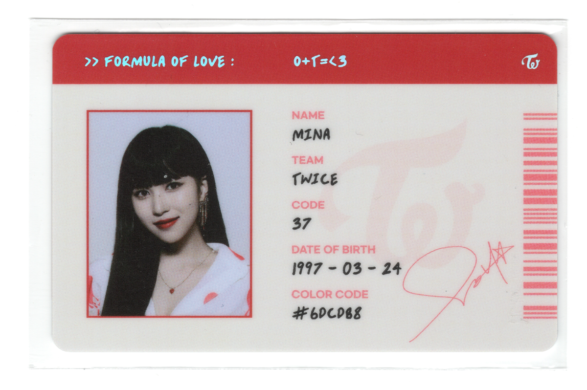 Twice Mina Photocard | Formula of Love ID | eBay