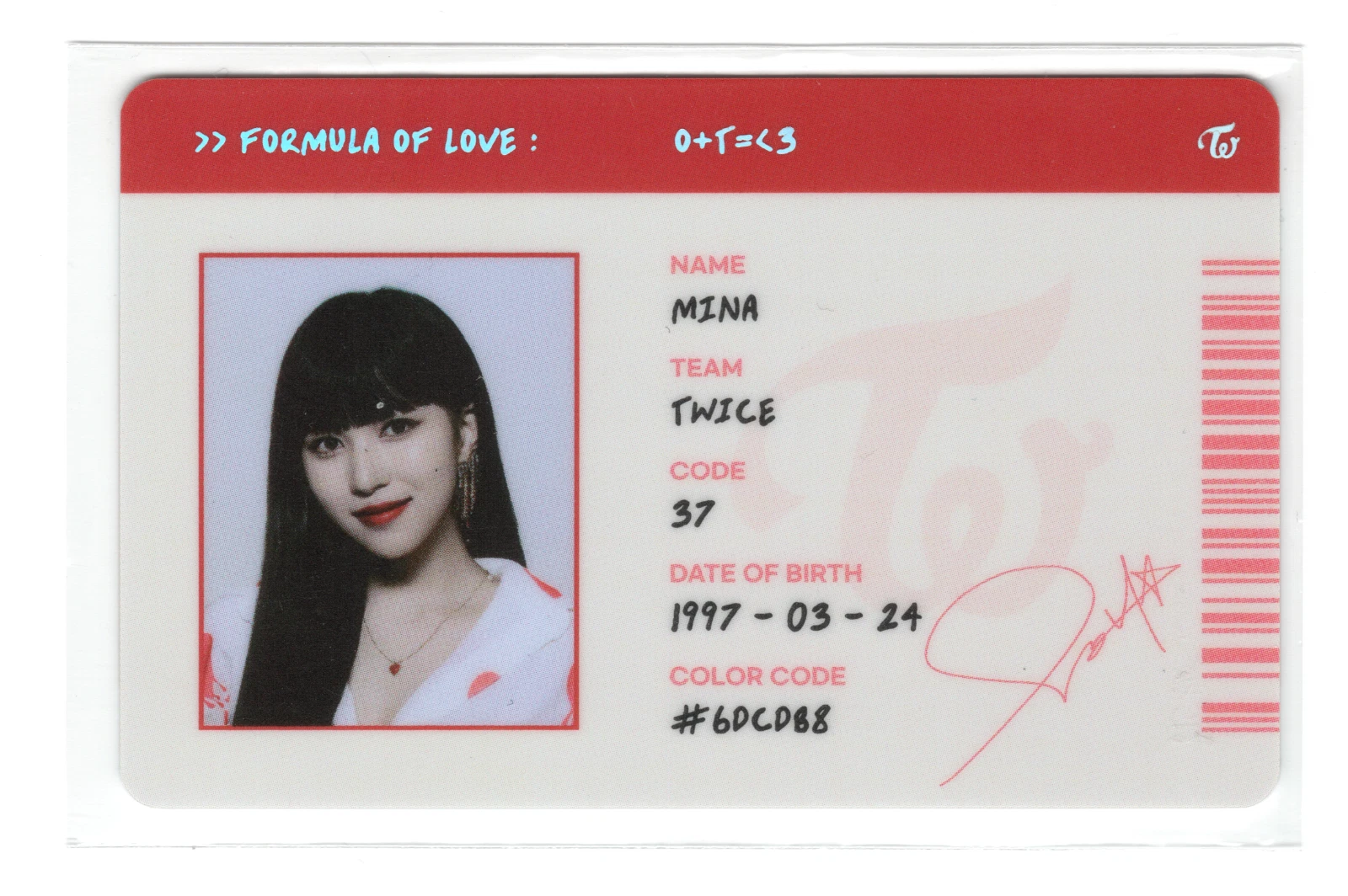 Mina - Formula of Love Album PC photocard photocard