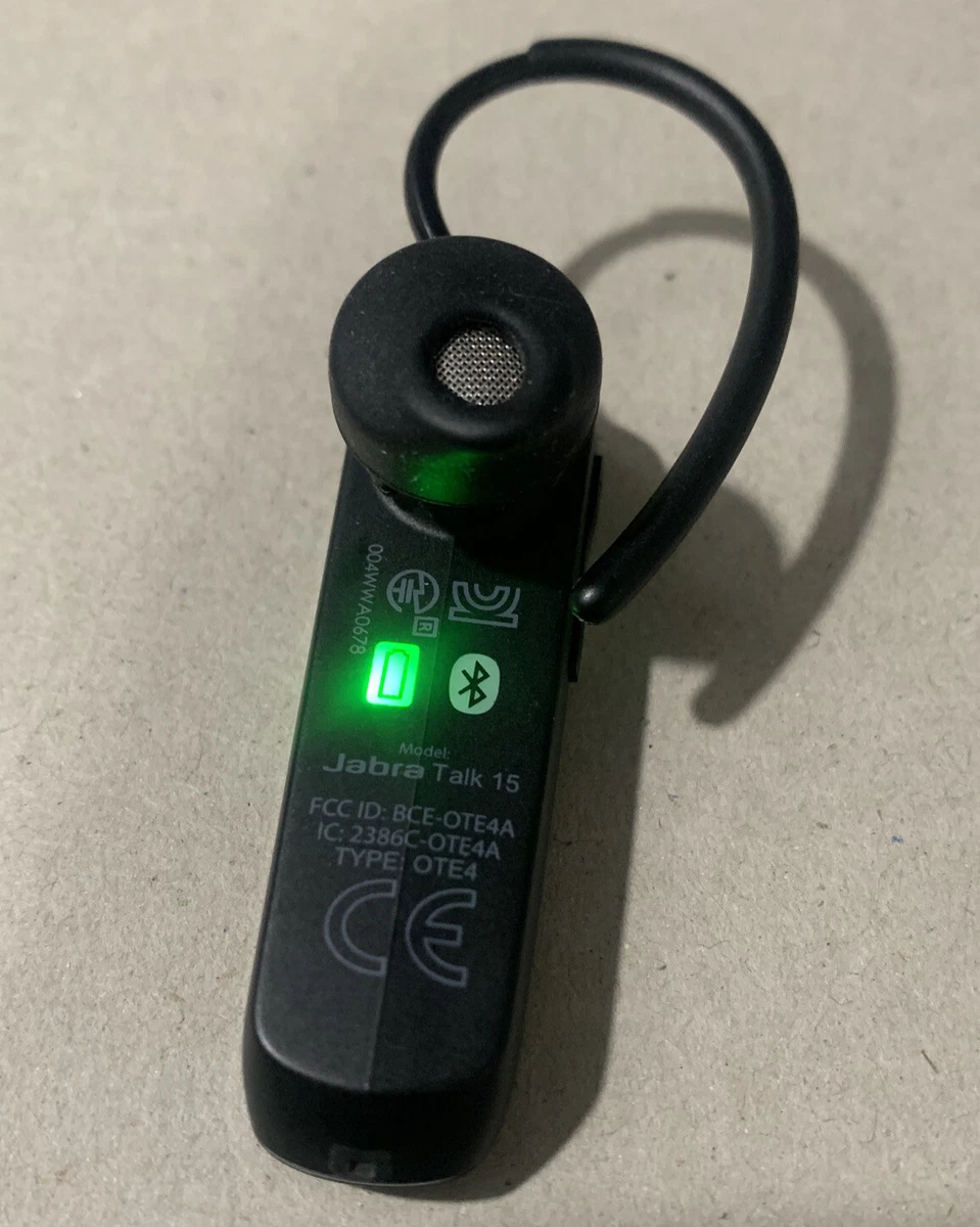 Jabra Talk 15 Bluetooth Headset Built in Microphone Wireless Earphones Black