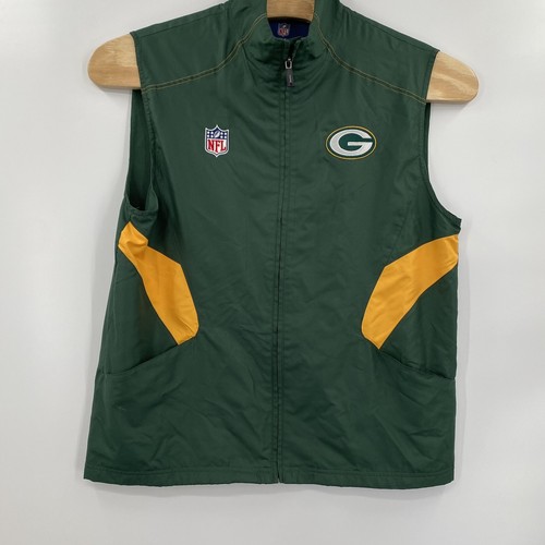 Reebok NFL OnField Green Bay Packer Full Zip Vest Size Medium