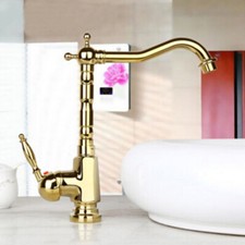 Luxury Gold Brass Bathroom Basin Faucet Kitchen Sink Mixer Tap Single Handle