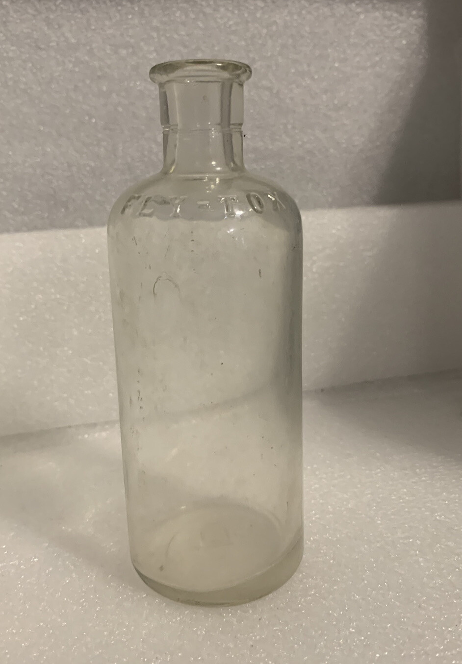 Vintage Clear Glass FlyTox Bottle eBay