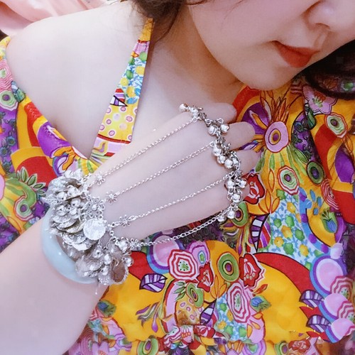 Boho Retro Frauen Münzen Glocken Sklaven Kette Handgeschirr Finger Ringe - Picture 4 of 4