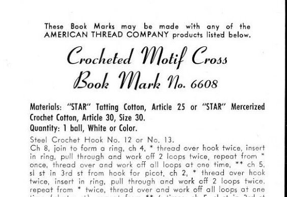  Beautiful Tatted Crosses Motif, Book Marks Vintage Reproduction Crochet Pattern - Image 2 of 2