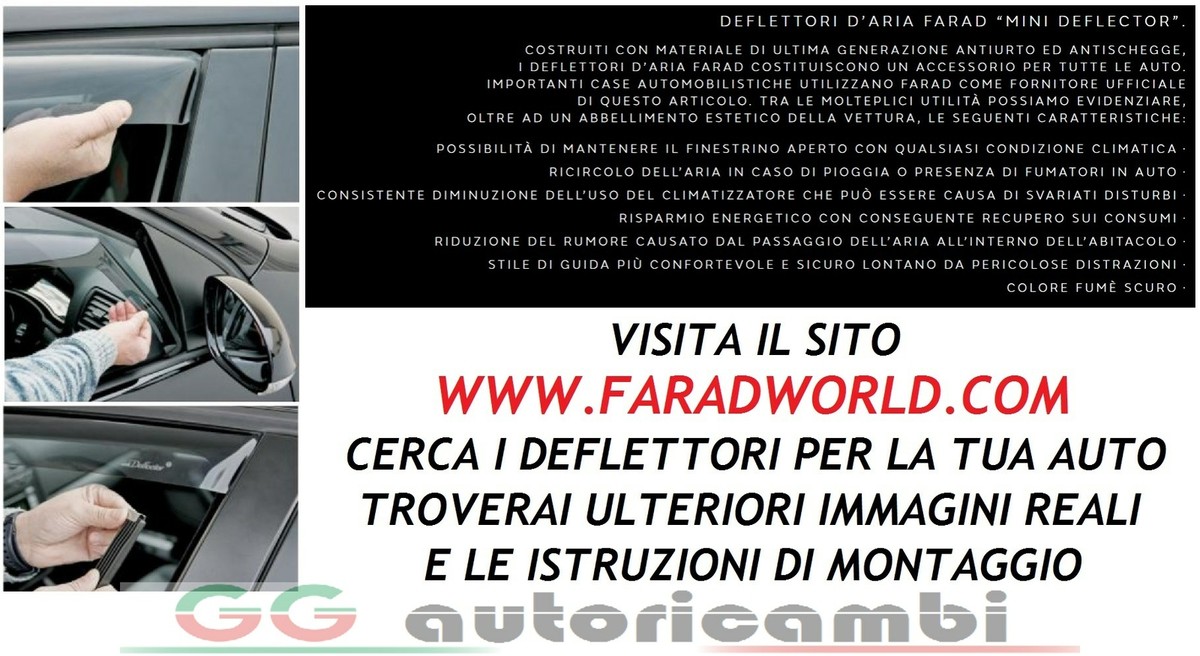 Deflettori Antiturbo Farad Per Alfa Giulietta 2010 5 Porte – Aria Fumé Scuro, Set Anteriore