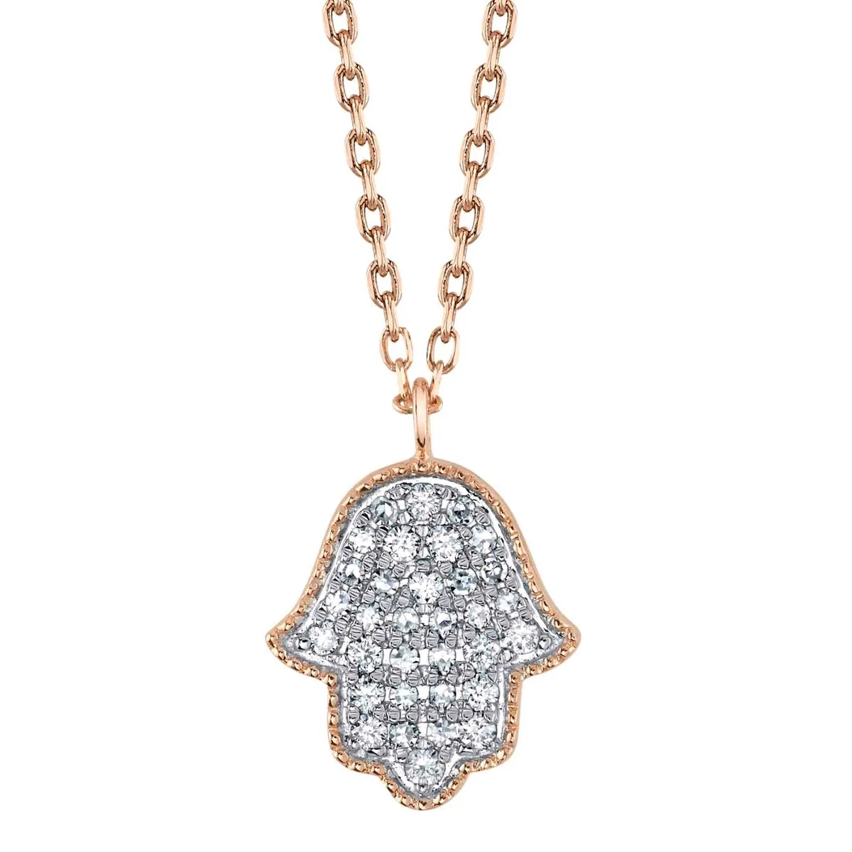 Gold Hamsa Hand Pendant Necklace