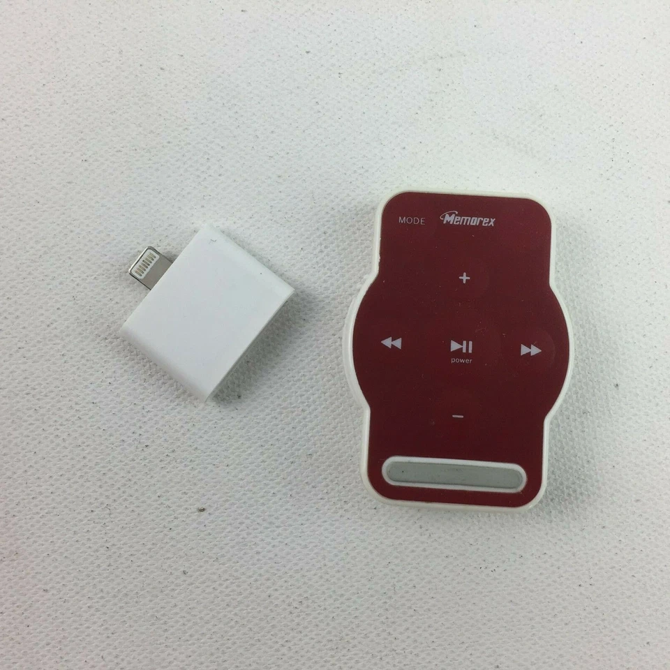 Memorex iWake Reloj Radio Para iPod Rojo Adaptador Control Remoto Lote Conjunto Música Base Altavoz Foto 4 de 4