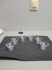 6 Clear Etched Flower Salt Dips