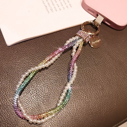 Glitter Phone Wrist Straps Keychain Anti-lost Wrist Rope Phone Accessories - Photo 9 sur 19