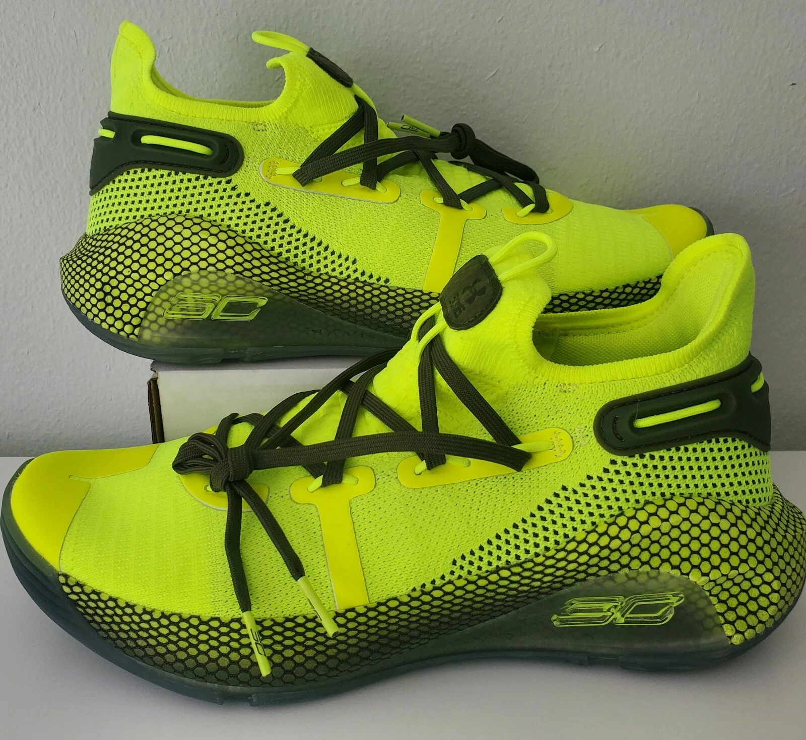 Under Armour Curry 6 In The Town Unreleased Shoes Hi Vis Yellow SZ 9 3022893 302