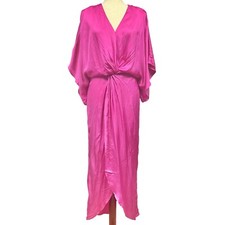 Young Fabulous & Broke YFB Siren Maxi Dress Pink Satin Size Small NWT