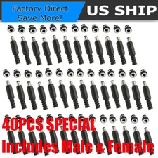 40 PCS MALE BARREL JACK PLUG FEMALE SOCKET PANEL  MOUNT DC 12V POWER CONNECTORS*