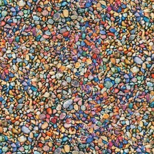 Fabric Pebbles Rainbow Colors Small Rocks KAUFMAN Cotton 1/4 Yard 19576-205multi