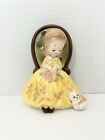 Josef Originals Figurine Love Is Forgiveness Girl Knitting W/ Kitten Ball Yarn