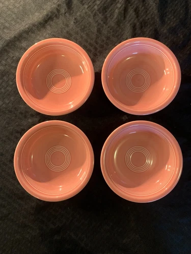 Set of 4 Fiesta Cereal Soup Salad Bowls Rose Pink HLC Fiesta USA 6 3/4”