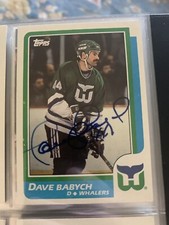 Dave Babych autographed WHALERS 1986 Topps hockey card #73