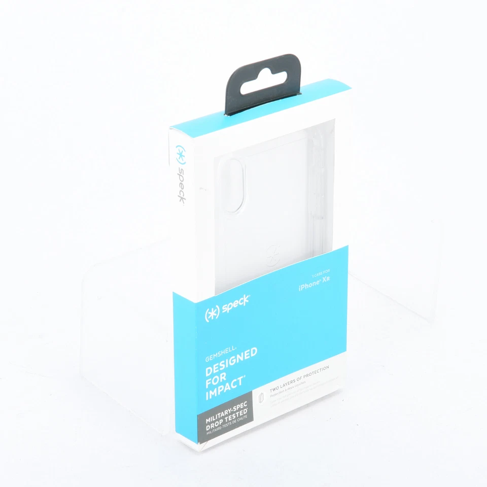 Funda transparente Speck Gemshell para iPhone XR a presión cubierta rígida a prueba de golpes Foto 3 de 4