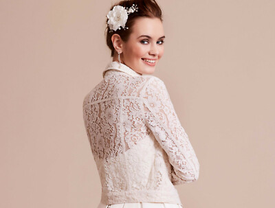 Bolero Jeansjacke Hochzeit Spitze Brautjacke Jacke Spitze