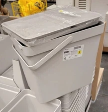 New HÅLLBAR Bin With Lid Light Gray 22L/ 6 gallon 204.202.03 HALLBAR