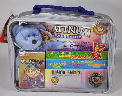 1990s Ty Beanie Babies Clubby Bear Platinum Membership Kit Bag