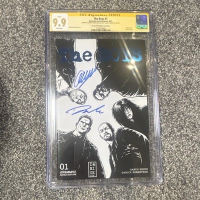 The Boys #1 9.9 Mint Signed by Darick Robertson and Garth Ennis Blue Foil