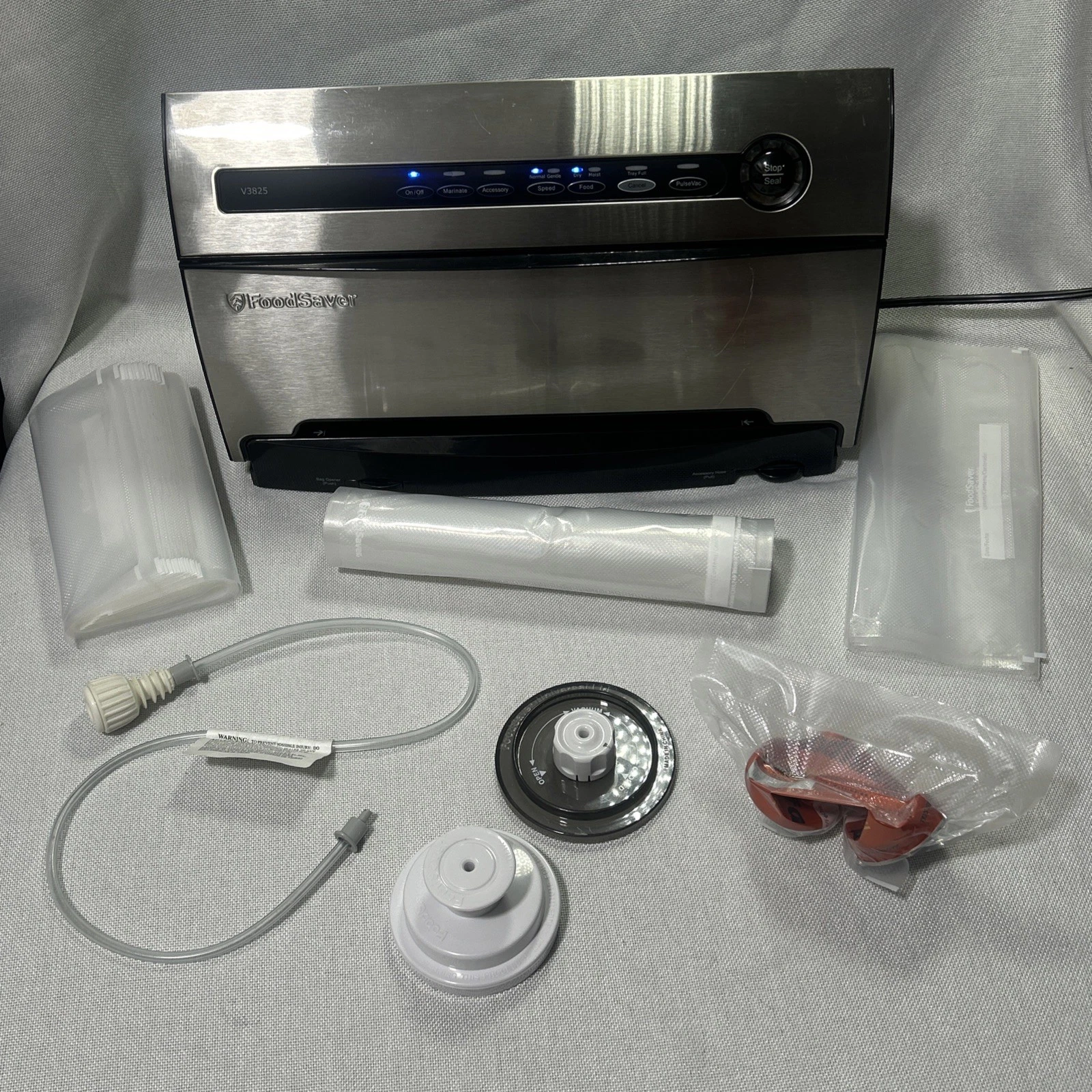 FoodSaver V3825 Vacuum Sealer w/ Genuine Bags, Roll & Jar Sealer Accessories