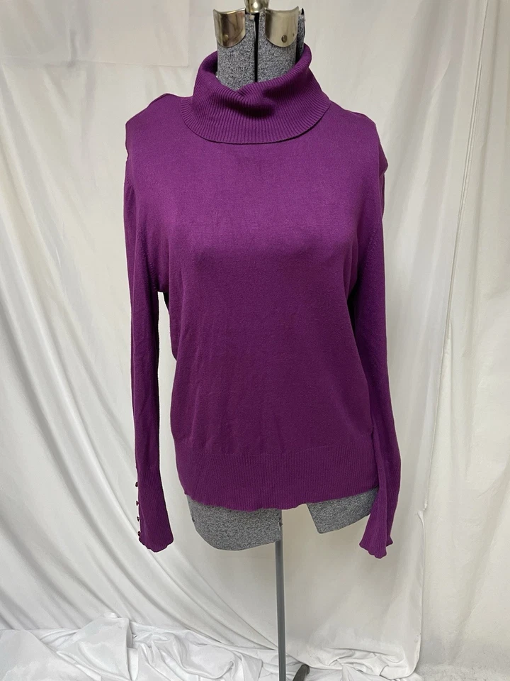 Suéter Classiques Entier Talla XL Orquídea Púrpura Para Nordstrom Cuello Tortuga Elástico Foto 4 de 4
