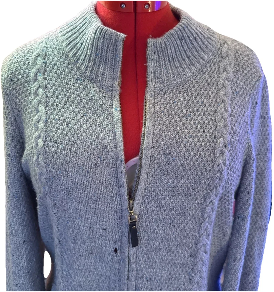 Кардиган на молнии спереди Studio Works серый XL с длинными рукавами шерстяная смесь  - Изображение 4 из 4