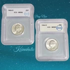 2 - 1964 D Washington Quarters 25c ICG MS66 Pulled From Storage Fast Ship 🚢