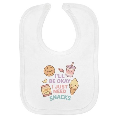 ''Ich werde okay sein. I Just Need Snacks Baby Lätzchen aus weicher Baumwolle (BI00064855)