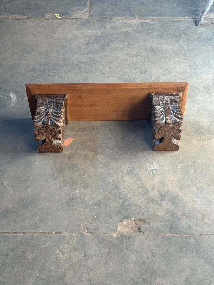 Vintage Wooden Wall Décor Elephant Design Wall Shelf Original Old Hand Carved - Image 3 of 4