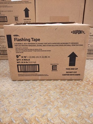 DuPont Butyl Flashing Tape  9'' x 75' For Windows/Door Seals Durable Case of 4