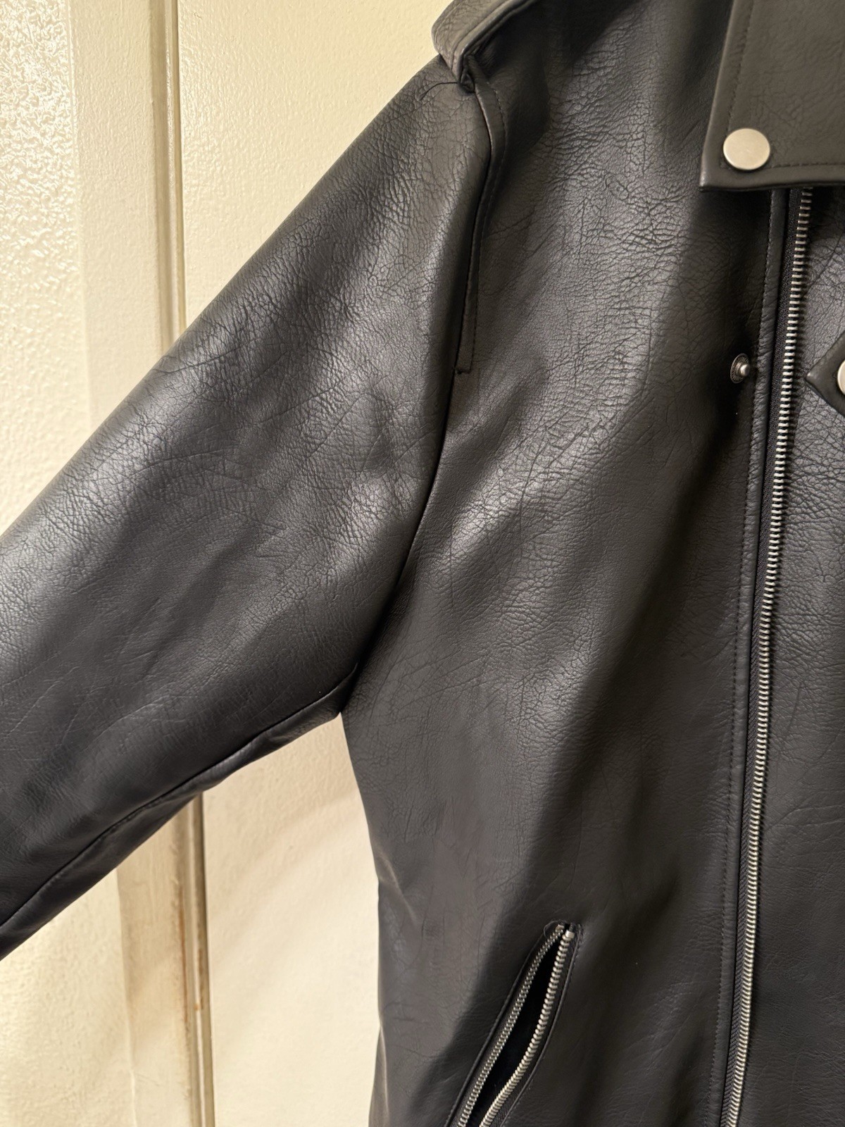 Faux Leather Jacket Men Large - image 6