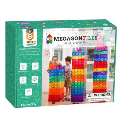 Magnetic Tiles 110PCS Premium STEM Building Blocks Educational Toy MEGAGONTILES