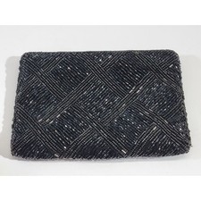 VTG Lord Taylor Designer Hand Beaded Zip Top Mini Clutch Coin Purse Evening Bag