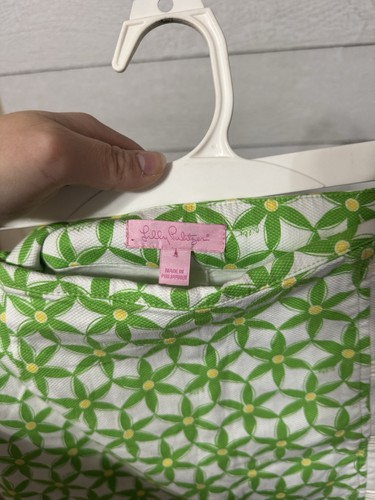 Gonna corta Lilly Pulitzer Prussia elasticizzata piq verde erba stella frutta taglia 4 - Foto 6 di 7