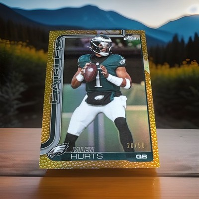   JALEN HURTS 2025 Topps Chrome #247 GOLD Leather Refractor /50    