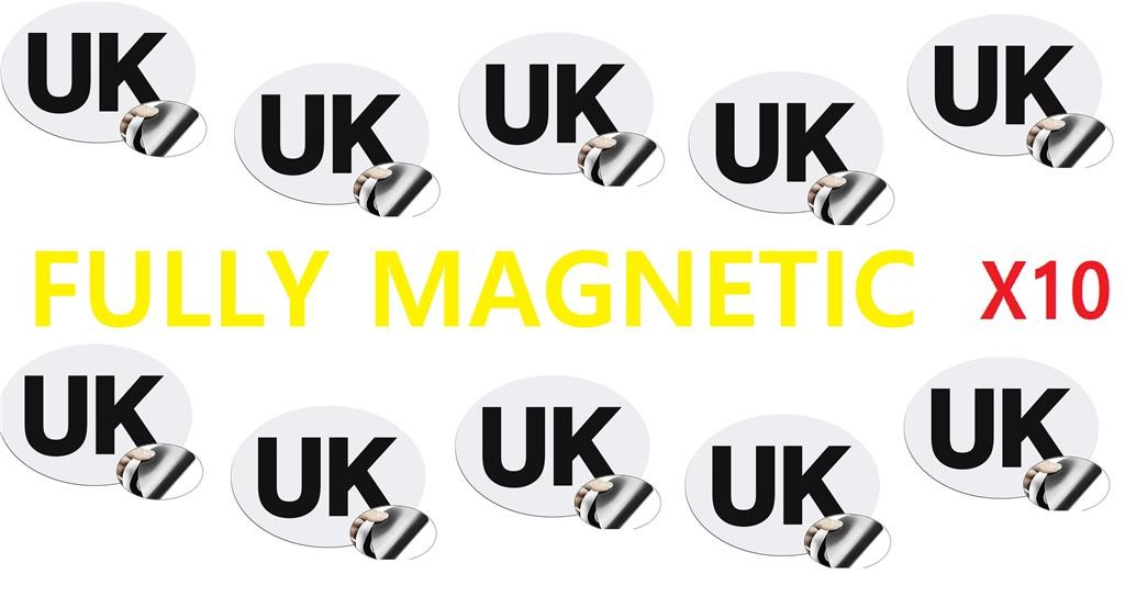 10x Magnetic UK Car Sticker Sign Badge GB Plate Europe Travel Caravan Road Trip