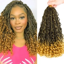 8 Packs Synthetic 12 Inch Goddess Box Braids Crochet Hair Boho Box Braids With