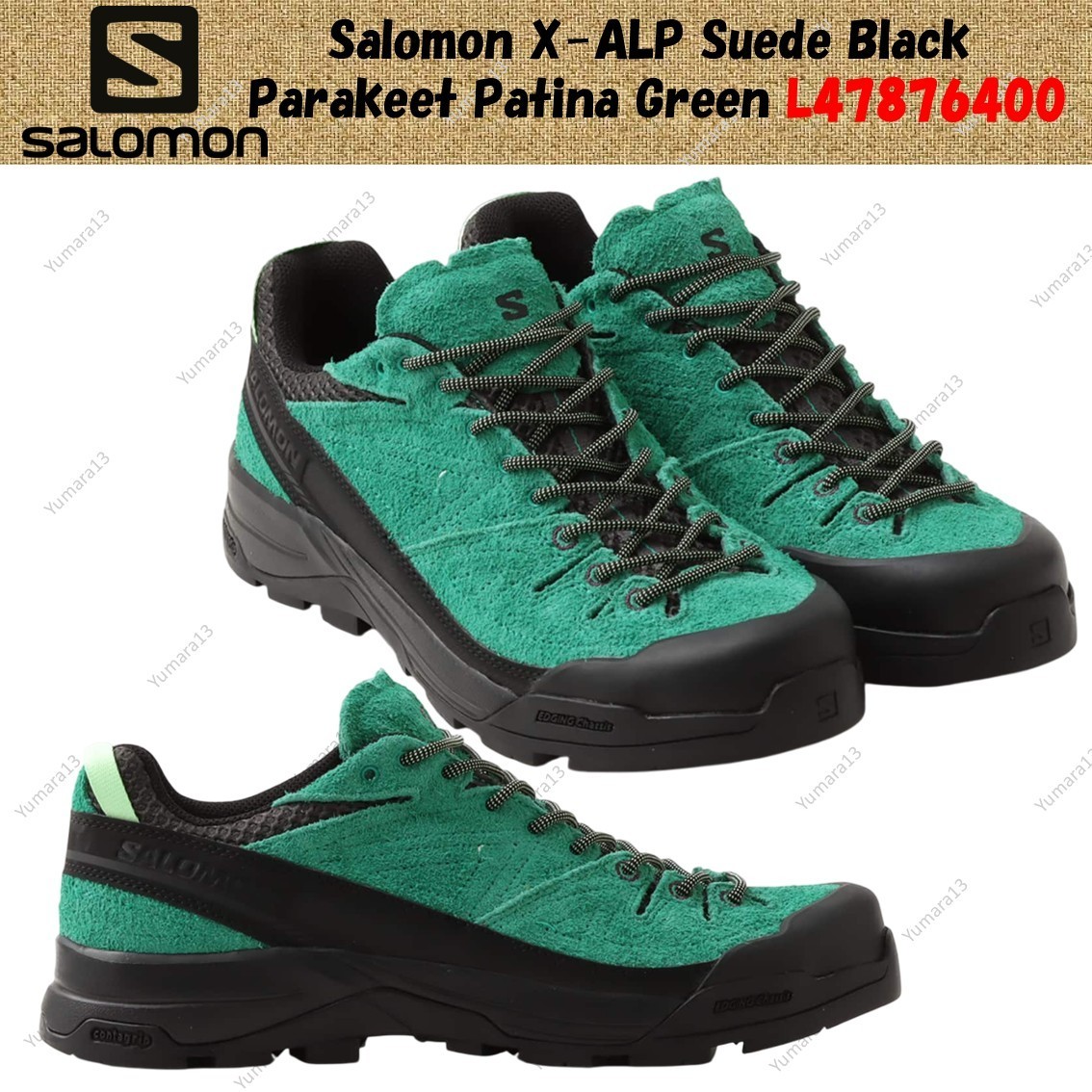Salomon X-ALP Suede Black Parakeet Patina Green L47876400 Men's