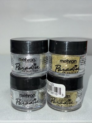 4 New Mehron Paradise Glitter FX For Cosmetic Makeup & Art, Loose Glitter .25 Oz
