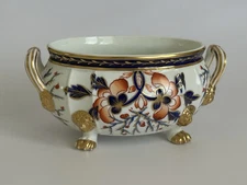 Antique Royal Crown Derby Imari Serving Bowl Lion Mask Handles Paw Feet c.1820