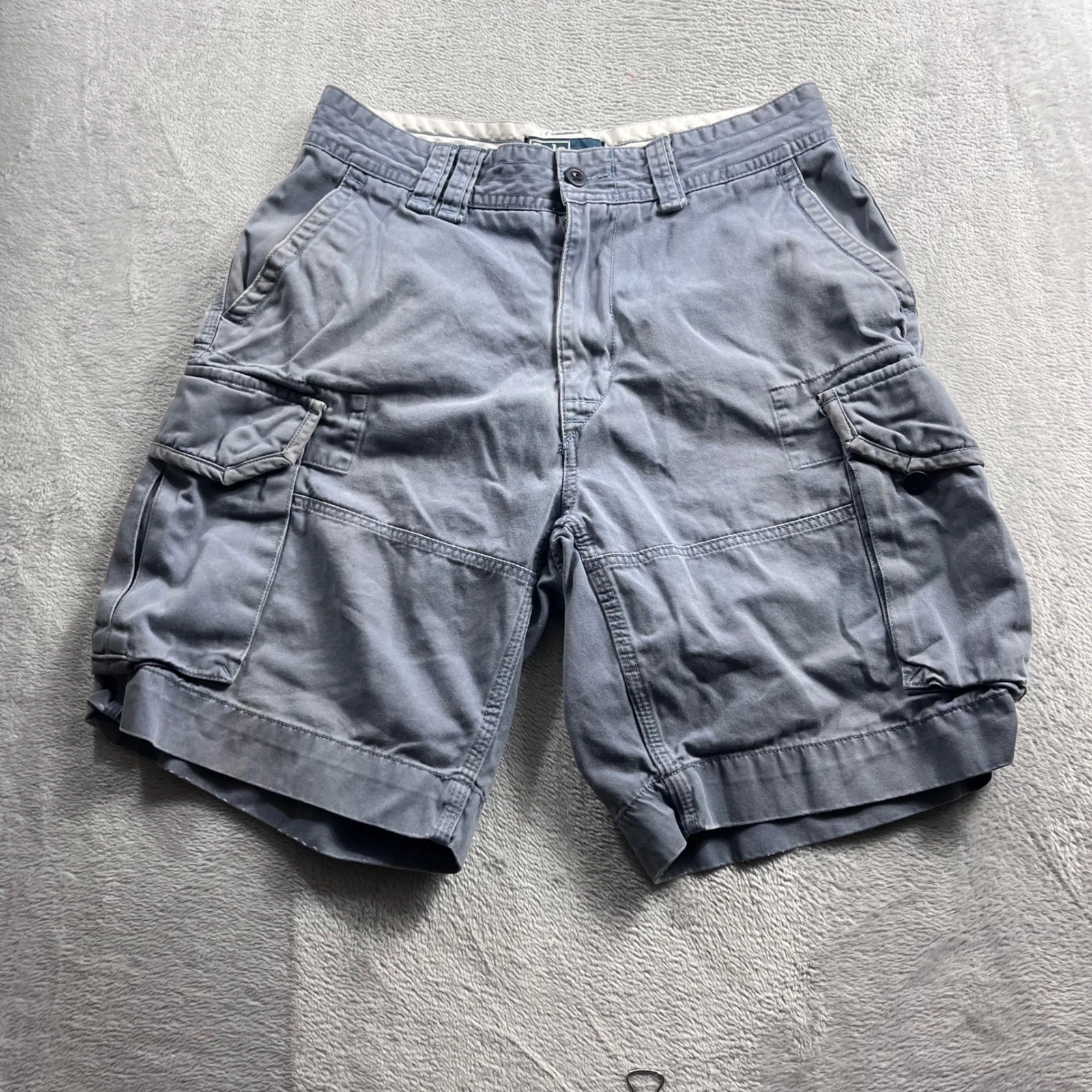 Polo Ralph Lauren Mens Cargo Shorts Size 32 Blue Cotton Utility Hiking Outdoor