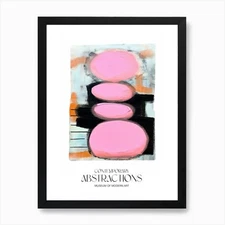 Pink Pop Painting Abstract 3 Exhibi Framed Wall Art Poster Canvas Print Picture
