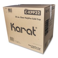 Karat CKPP32 32 oz. PolyPro PP Plastic Cups - Translucent 600/Carton New