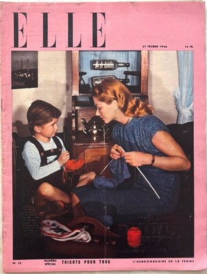 ELLE Magazin Nr. 15 vom 27. Februar 1946 alte Modemagazin Spezial Stricken