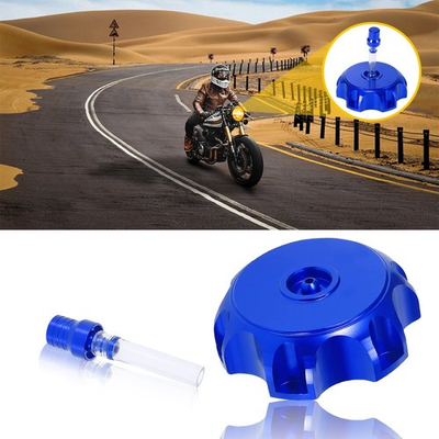 #ad Blue Gas Fuel Tank Cap Kit For Kawasaki KX250 KX250R KX85 Suzuki DR200S DR250SE $16.14