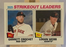 2026 Topps Heritage #6 Garrett Crochet / Logan Webb Strikeout Leaders