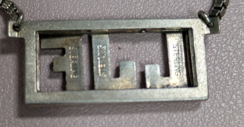 Cadena de barra de corbata de ley Swank LJF inicial monograma clip plata 925 personalizada de colección Foto 4 de 4