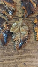 Natural Tiger Eye Pendants,  Leaf